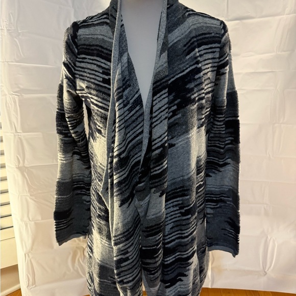 Lucky Brand Cozy Striped Open Front Cardigan - Picture 4 of 5